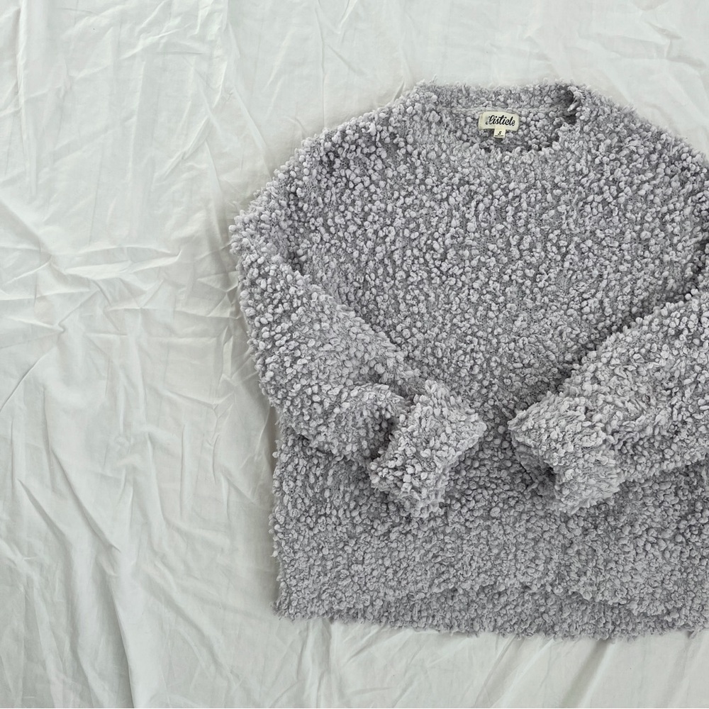 Grey chunky knit sweater